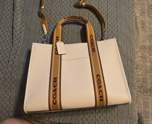 Coach Handbags - Coach Cream and Brown Tote Bag